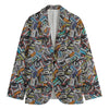 Old Cassette Tape Print Men's Cotton Blazer