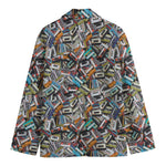 Old Cassette Tape Print Men's Cotton Blazer