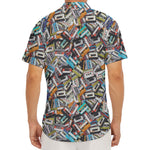Old Cassette Tape Print Men's Deep V-Neck Shirt