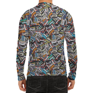 Old Cassette Tape Print Men's Long Sleeve Rash Guard