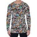 Old Cassette Tape Print Men's Long Sleeve T-Shirt