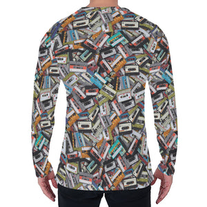 Old Cassette Tape Print Men's Long Sleeve T-Shirt