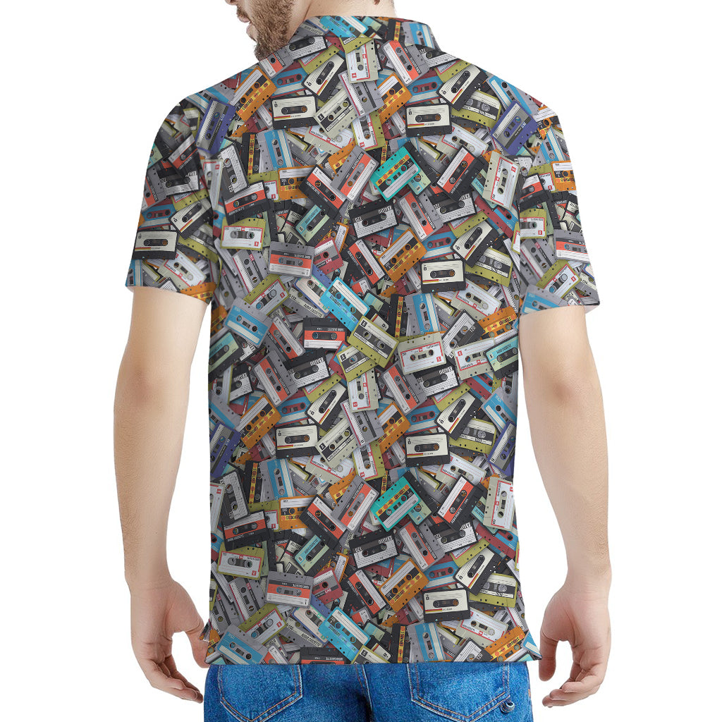 Old Cassette Tape Print Men's Polo Shirt