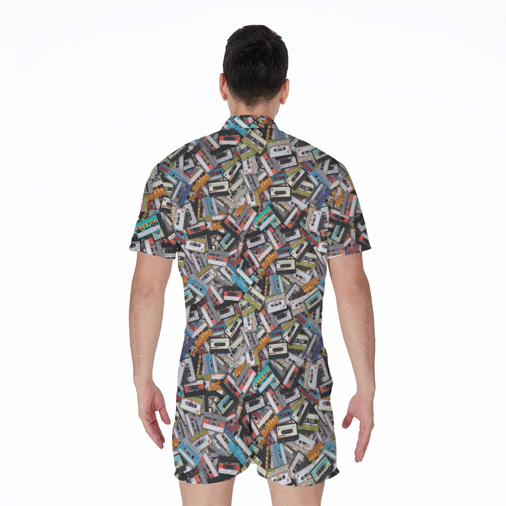 Old Cassette Tape Print Men's Rompers