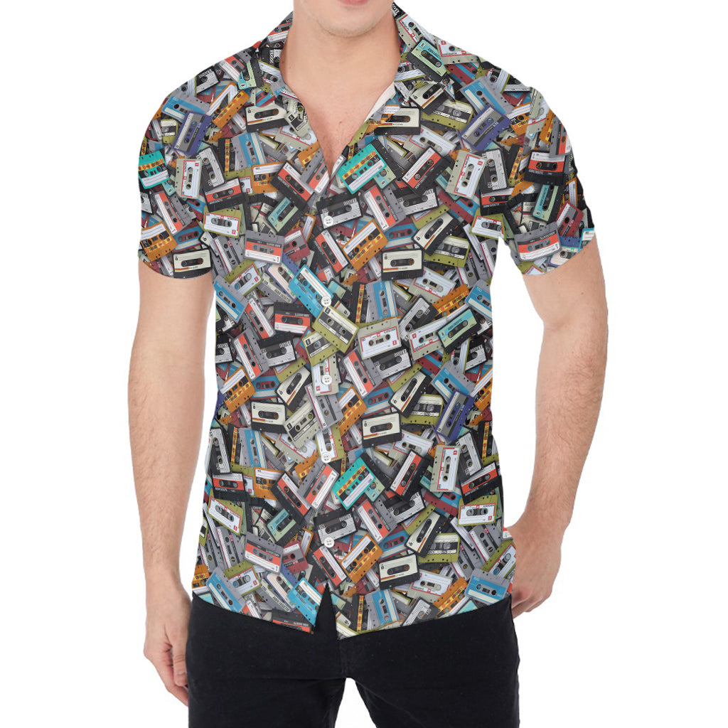 Old Cassette Tape Print Men's Shirt