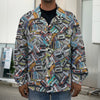 Old Cassette Tape Print Men's Shirt Jacket