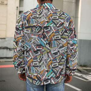 Old Cassette Tape Print Men's Shirt Jacket