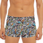 Old Cassette Tape Print Men's Short Boxer Briefs