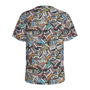 Old Cassette Tape Print Men's Sports T-Shirt