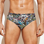 Old Cassette Tape Print Men's Swim Briefs