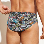 Old Cassette Tape Print Men's Swim Briefs