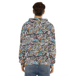 Old Cassette Tape Print Men's Velvet Pullover Hoodie