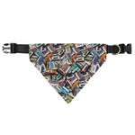 Old Cassette Tape Print Over The Collar Dog Bandana