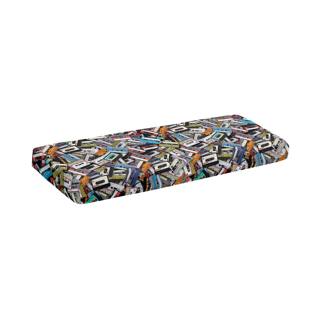 Old Cassette Tape Print Piano Keyboard Cover