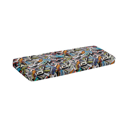 Old Cassette Tape Print Piano Keyboard Cover