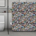 Old Cassette Tape Print Polyester Shower Curtain