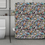 Old Cassette Tape Print Polyester Shower Curtain