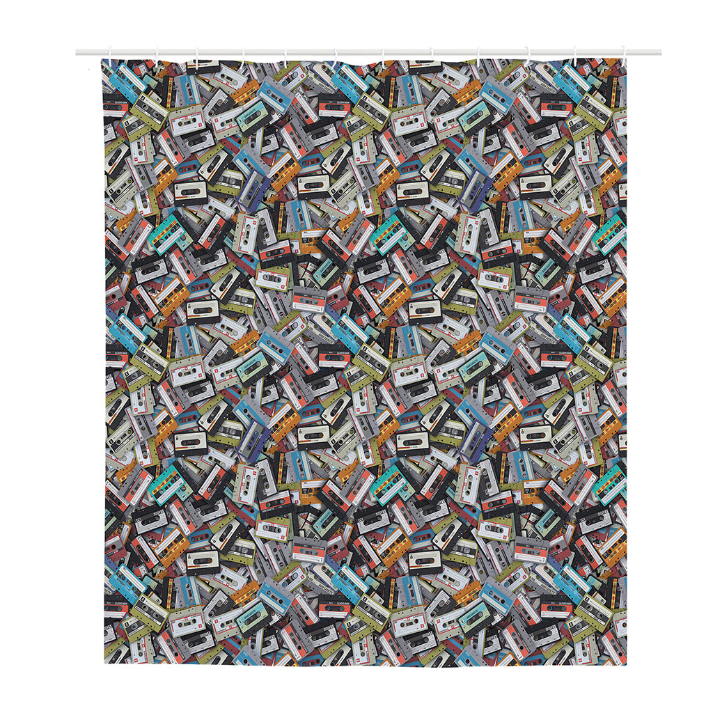 Old Cassette Tape Print Polyester Shower Curtain