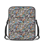Old Cassette Tape Print Rectangular Crossbody Bag