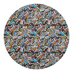 Old Cassette Tape Print Round Blanket
