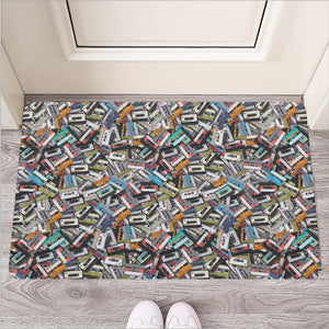 Old Cassette Tape Print Rubber Doormat