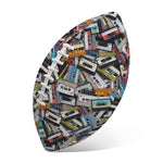 Old Cassette Tape Print Rugby Ball