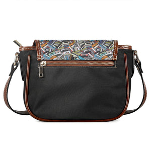 Old Cassette Tape Print Saddle Bag