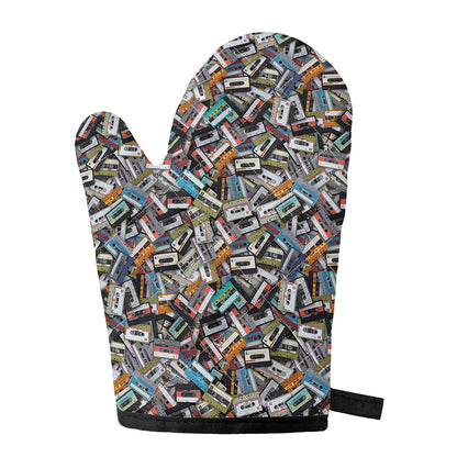 Old Cassette Tape Print Single Oven Mitt