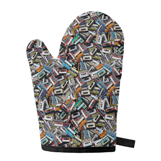 Old Cassette Tape Print Single Oven Mitt