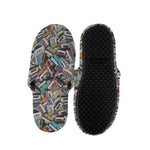 Old Cassette Tape Print Slippers