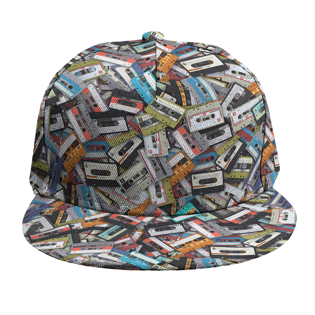 Old Cassette Tape Print Snapback Cap