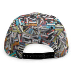 Old Cassette Tape Print Snapback Cap