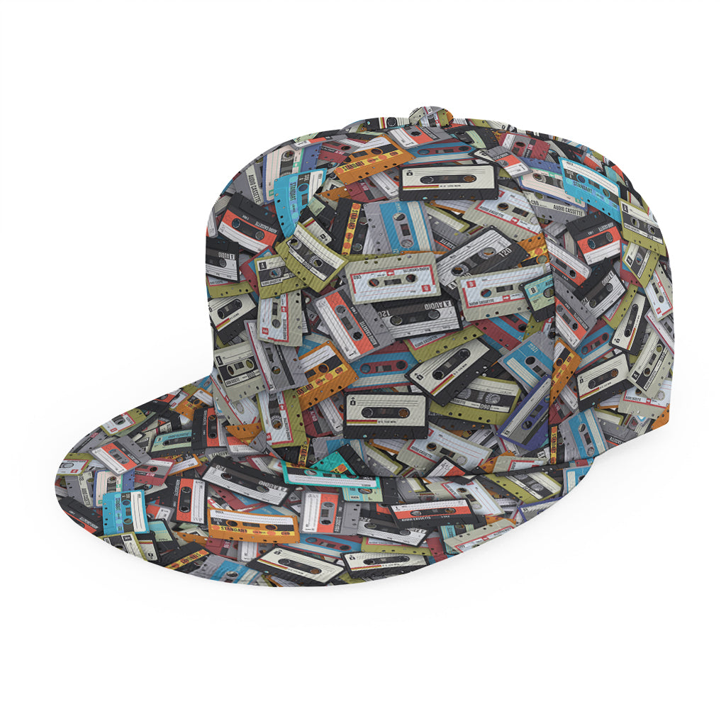 Old Cassette Tape Print Snapback Cap