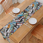 Old Cassette Tape Print Table Runner
