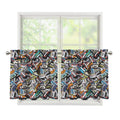 Old Cassette Tape Print Tier Curtains