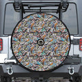 Old Cassette Tape Print Tire Cover With Camera Hole
