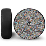 Old Cassette Tape Print Tire Cover With Camera Hole