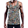Old Cassette Tape Print Men's Workout Tank Top