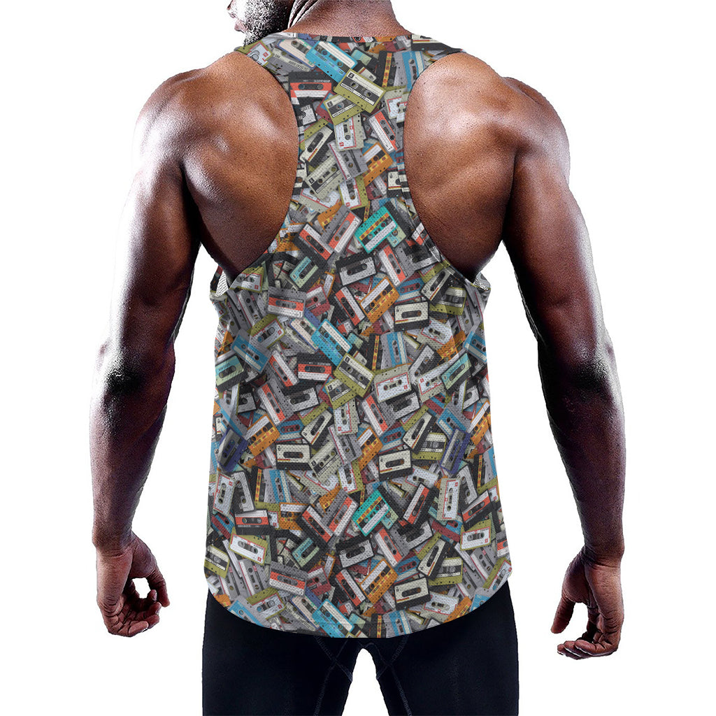 Old Cassette Tape Print Training Tank Top