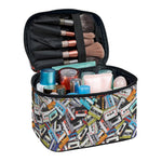 Old Cassette Tape Print Travel Makeup Bag