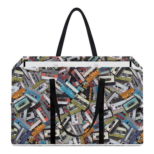 Old Cassette Tape Print Utility Tote Bag