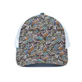 Old Cassette Tape Print White Mesh Trucker Hat