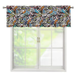 Old Cassette Tape Print Window Valance