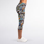 Old Cassette Tape Print Women's Capri Leggings