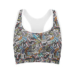 Old Cassette Tape Print Women's Sports Bra