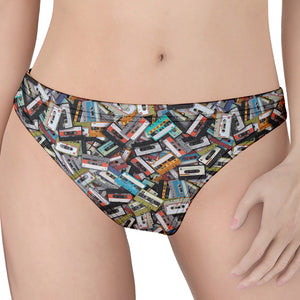 Old Cassette Tape Print Women's Thong