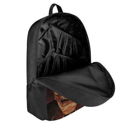 Old Japanese Samurai Mask Print 17 Inch Backpack