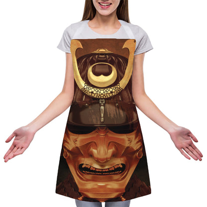 Old Japanese Samurai Mask Print Adjustable Apron
