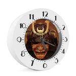 Old Japanese Samurai Mask Print Alarm Clock