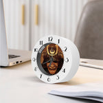 Old Japanese Samurai Mask Print Alarm Clock